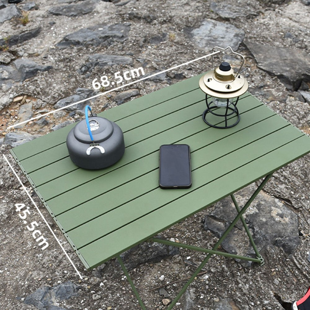 HALIN 68.5x45.5x46.5cm Outdoor Picnic BBQ Folding Table Aluminum Alloy Portable Folding Desk Table, Size L