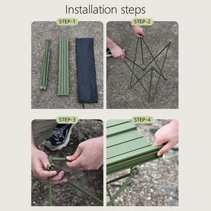 HALIN 68.5x45.5x46.5cm Outdoor Picnic BBQ Folding Table Aluminum Alloy Portable Folding Desk Table, Size L