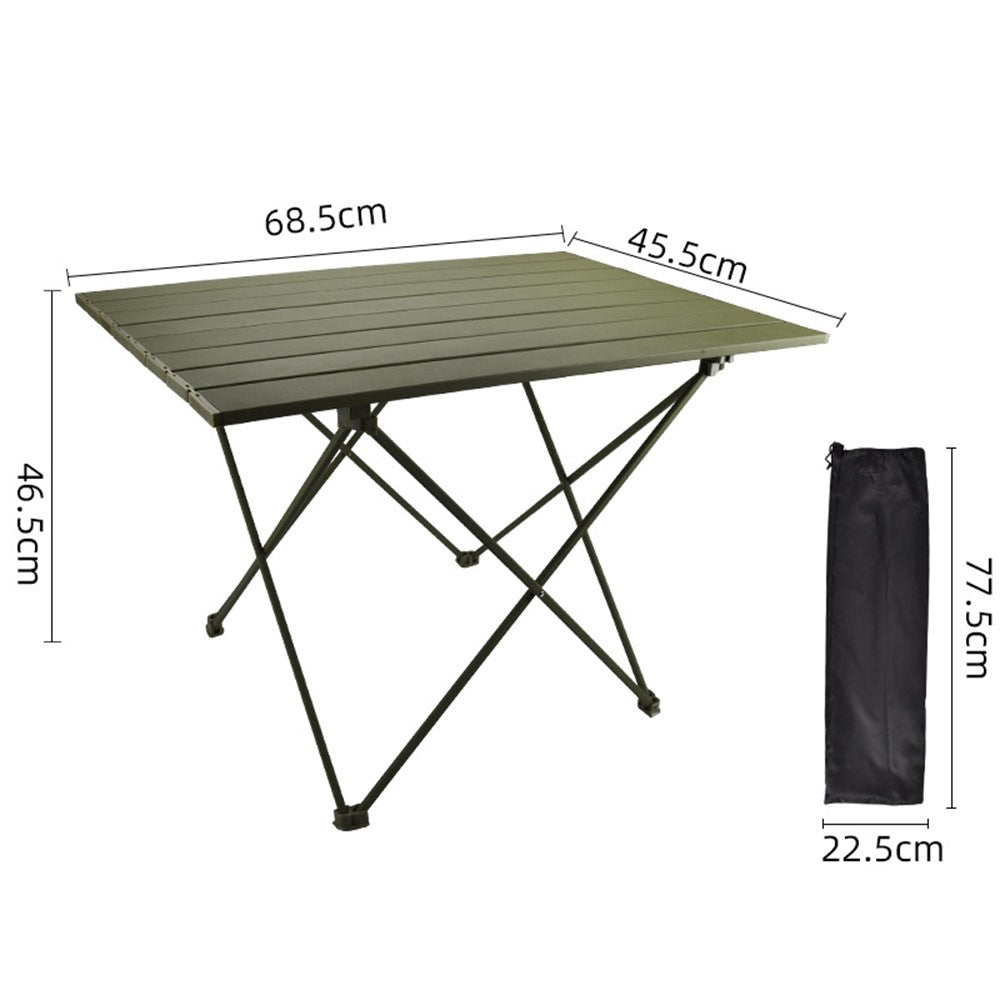 HALIN 68.5x45.5x46.5cm Outdoor Picnic BBQ Folding Table Aluminum Alloy Portable Folding Desk Table, Size L