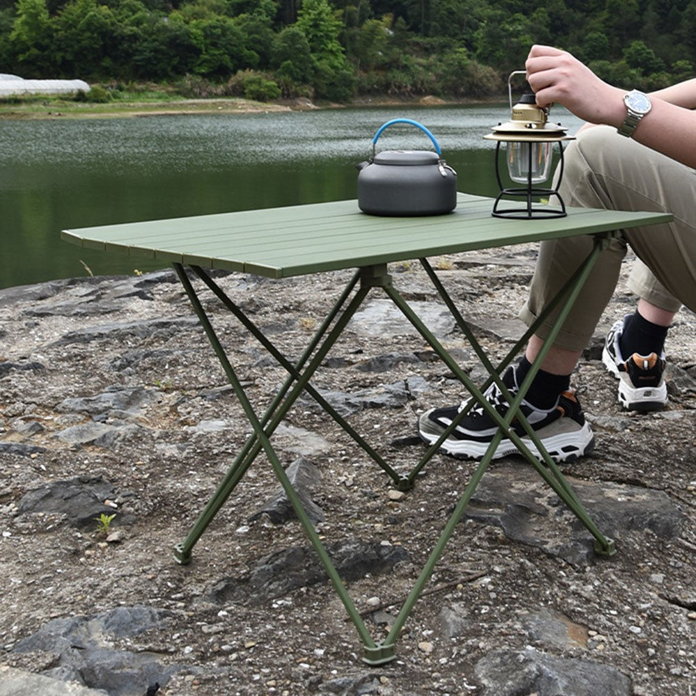 HALIN 39.5x34x32.5cm Folding Table Aluminum Alloy Desk Table for Outdoor Camping BBQ, Size S