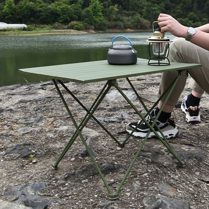 HALIN 39.5x34x32.5cm Folding Table Aluminum Alloy Desk Table for Outdoor Camping BBQ, Size S