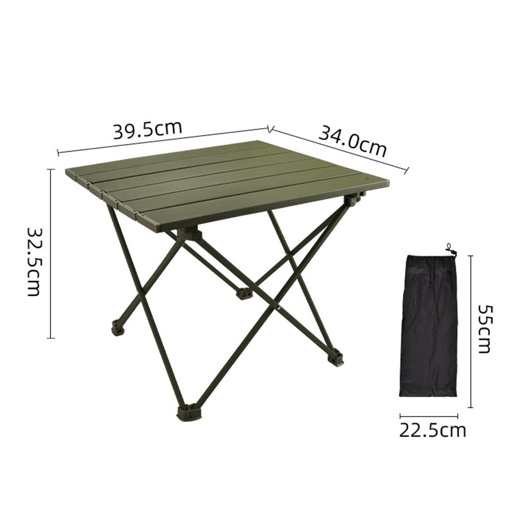 HALIN 39.5x34x32.5cm Folding Table Aluminum Alloy Desk Table for Outdoor Camping BBQ, Size S