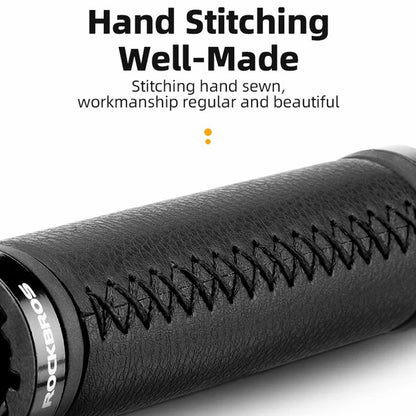 ROCKBROS 1 Pair Microfiber Leather Bicycle Handlebar Cover Anti-Skid Cycling Grips with End Cap
