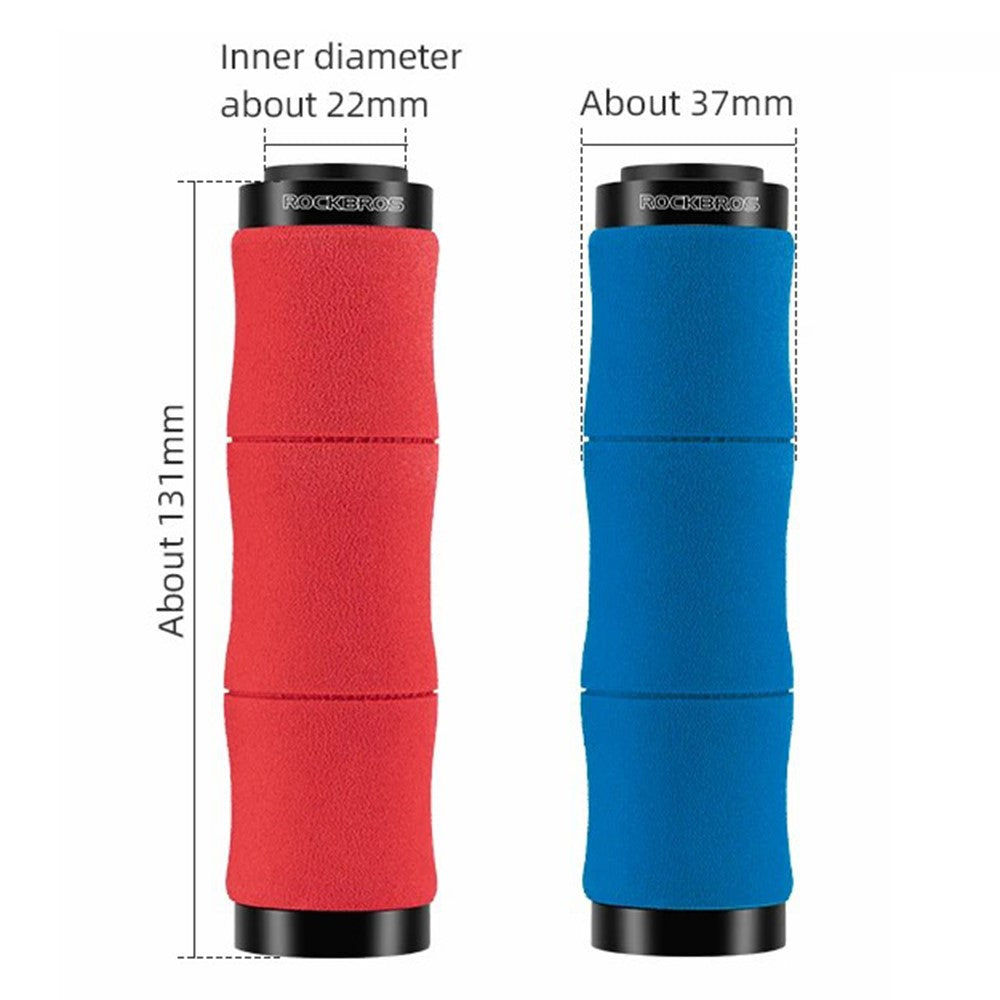 ROCKBROS 40720005001 1 Pair Bamboo Joint Handlebar Grips with Dust Plug EVA Sponge Bicycle Handle Cover