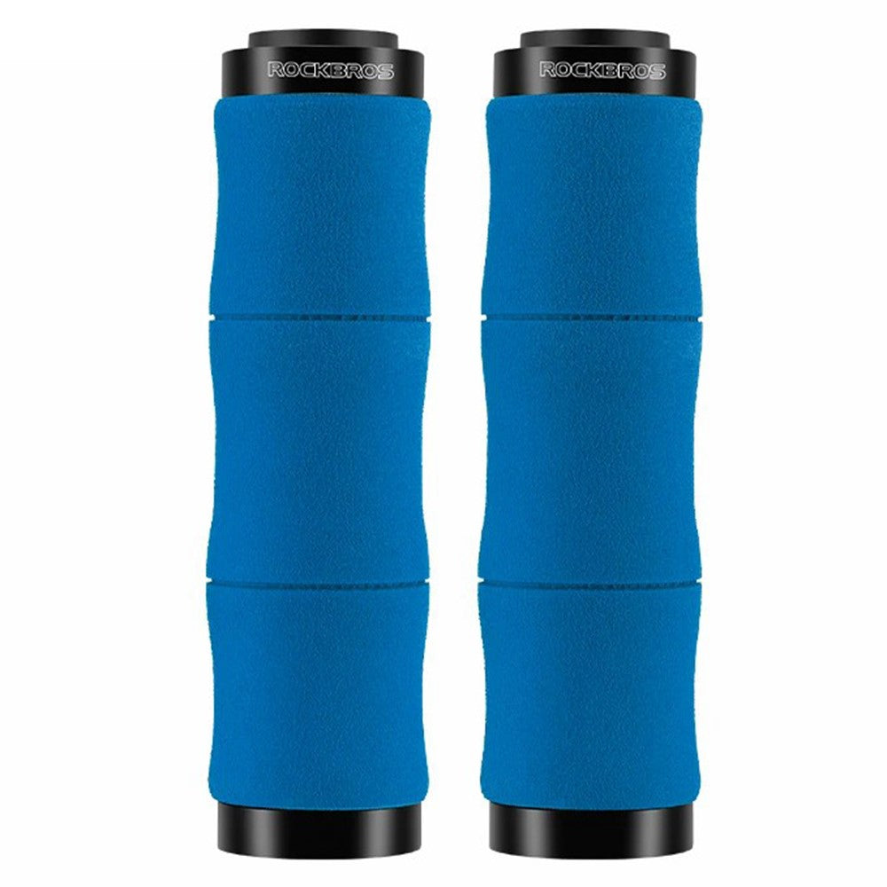 ROCKBROS 40720005001 1 Pair Bamboo Joint Handlebar Grips with Dust Plug EVA Sponge Bicycle Handle Cover