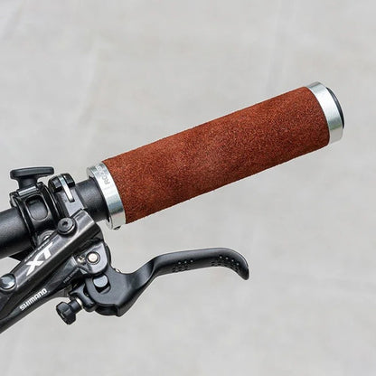 ROCKBROS 1 Pair Suede Genuine Leather Bicycle Handlebar Sleeve 2.2CM Handle Grip Cover