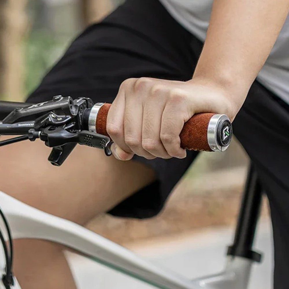 ROCKBROS 1 Pair Suede Genuine Leather Bicycle Handlebar Sleeve 2.2CM Handle Grip Cover