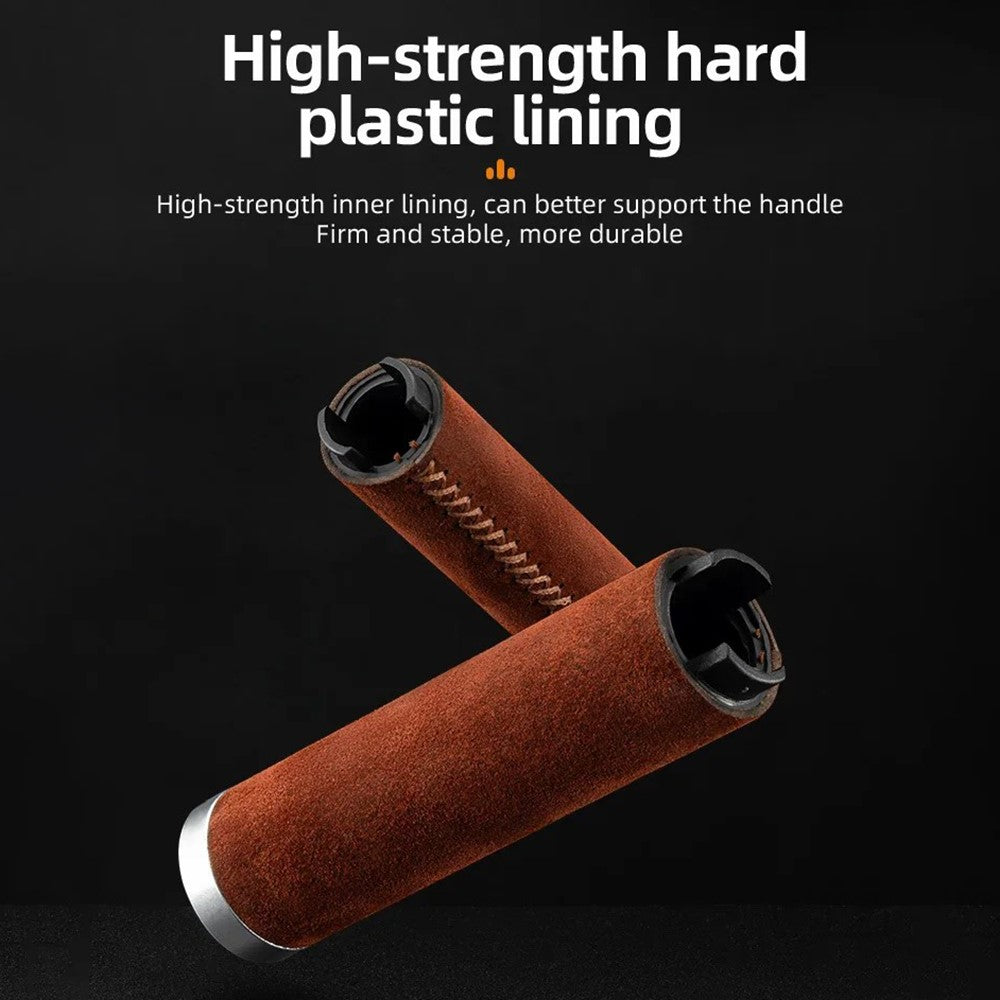 ROCKBROS 1 Pair Suede Genuine Leather Bicycle Handlebar Sleeve 2.2CM Handle Grip Cover