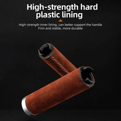 ROCKBROS 1 Pair Suede Genuine Leather Bicycle Handlebar Sleeve 2.2CM Handle Grip Cover