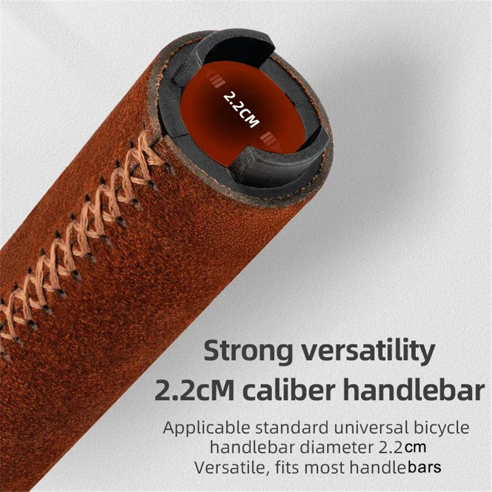 ROCKBROS 1 Pair Suede Genuine Leather Bicycle Handlebar Sleeve 2.2CM Handle Grip Cover