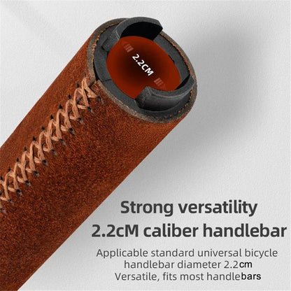 ROCKBROS 1 Pair Suede Genuine Leather Bicycle Handlebar Sleeve 2.2CM Handle Grip Cover