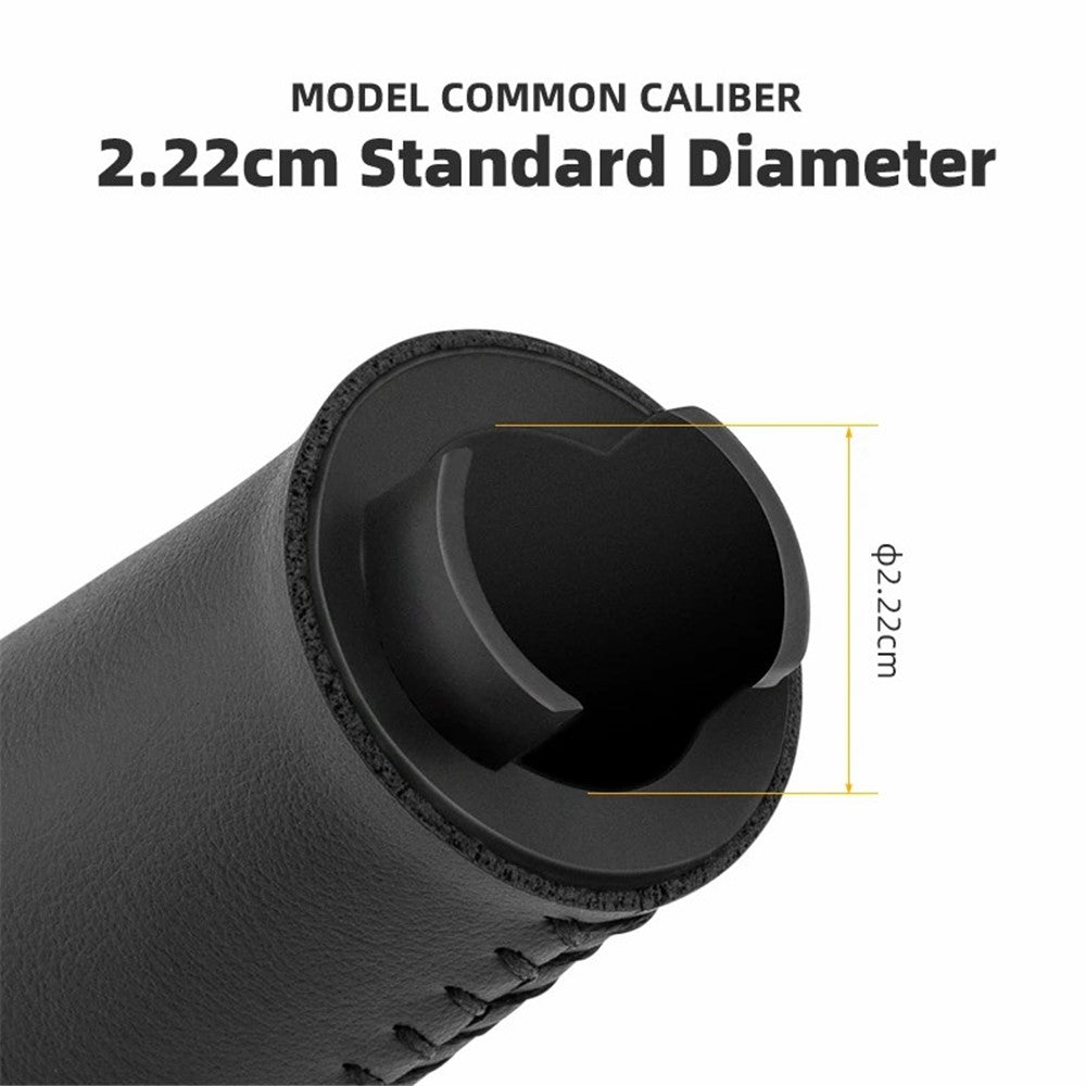 ROCKBROS 1 Pair Shock Absorption Bike Handlebar Grip Cover Leather+Silicone+Aluminum Alloy Bicycle Handlebar Sleeve