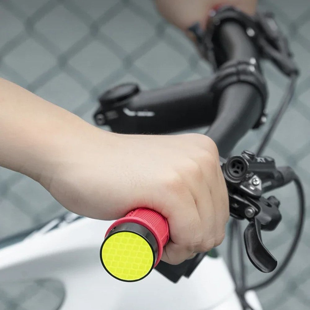 ROCKBROS 2023-14A 1 Pair Handlebar Grips with Reflective End Plugs Bicycle Handle Cover