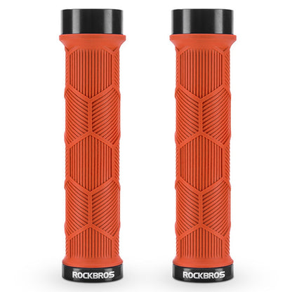 ROCKBROS 2023-14A 1 Pair Handlebar Grips with Reflective End Plugs Bicycle Handle Cover