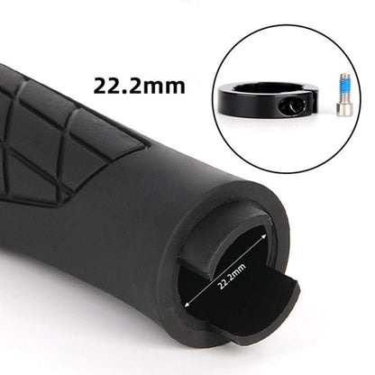 YAH088 1 Pair Bike Handlebar Grip Rubber Shock Absorption 22.2mm Anti-slip Bicycle Handlebar Grips