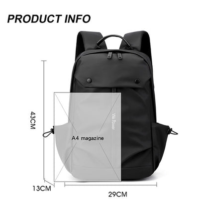 WEPOWER 1261 Travel Backpack Waterproof Nylon Shoulder Bag with External USB Port, 43x13x29cm