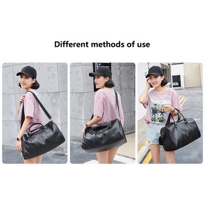 45x21x24cm Waterproof Gym Bag PU Leather Duffle Bag Weekend Overnight Crossbody Bag Handbag