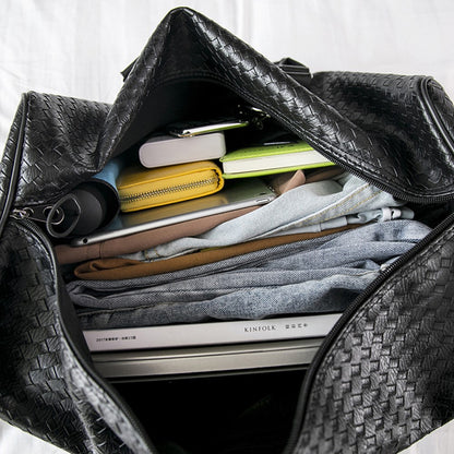 45x21x24cm Waterproof Gym Bag PU Leather Duffle Bag Weekend Overnight Crossbody Bag Handbag