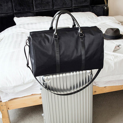 Nylon Sports Gym Bag Waterproof Travel Duffel Bag with Shoes Compartment, Size: L