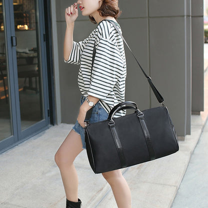 Nylon Sports Gym Bag Waterproof Travel Duffel Bag with Shoes Compartment, Size: L