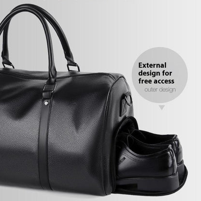 Waterproof Gym Bag PU Duffle Bag Weekend Overnight Crossbody Bag Handbag