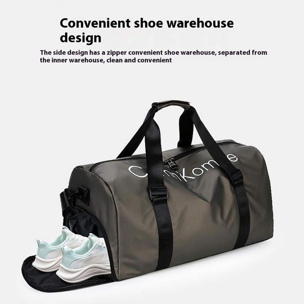 PU Leather Gym Bag Sports Handbag Wet and Dry Separation Pocket Duffle Bag with Shoulder Strap