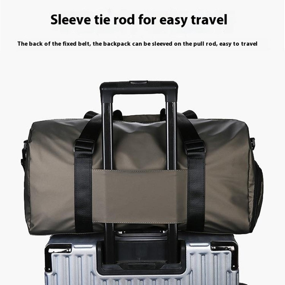 PU Leather Gym Bag Sports Handbag Wet and Dry Separation Pocket Duffle Bag with Shoulder Strap