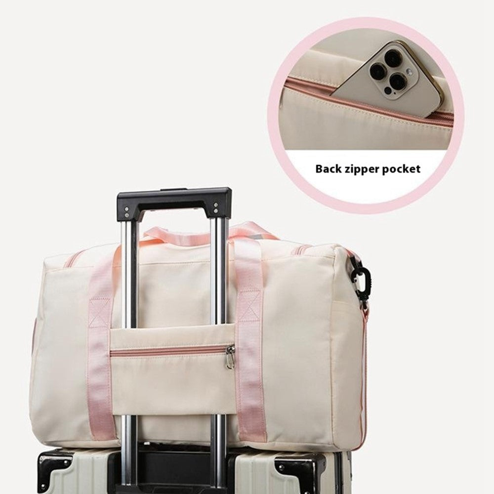 Foldable Oxford Cloth Gym Bag Sports Handbag Wet and Dry Separation Pocket Duffle Bag with Shoulder Strap