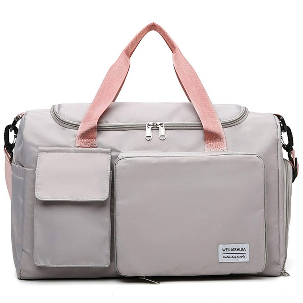 Foldable Large Capacity Travel Duffle Bag Carry-On Gym Weekender Bag with Shoe Compartment