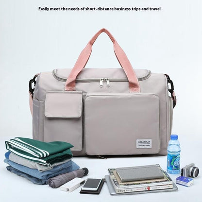 Foldable Large Capacity Travel Duffle Bag Carry-On Gym Weekender Bag with Shoe Compartment