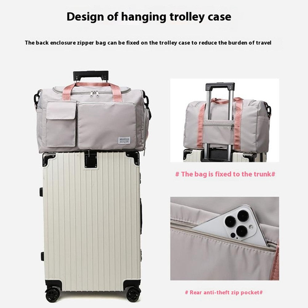 Foldable Large Capacity Travel Duffle Bag Carry-On Gym Weekender Bag with Shoe Compartment