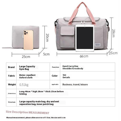 Foldable Large Capacity Travel Duffle Bag Carry-On Gym Weekender Bag with Shoe Compartment