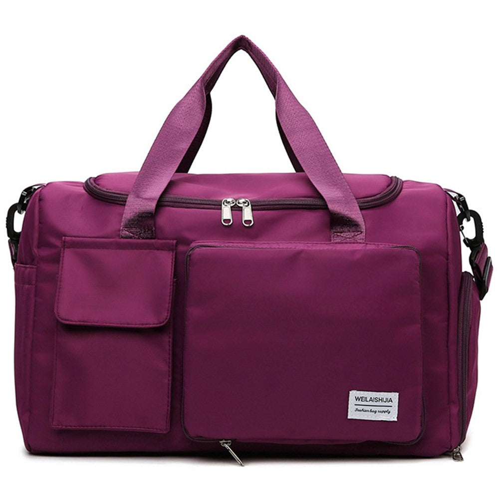 Foldable Large Capacity Travel Duffle Bag Carry-On Gym Weekender Bag with Shoe Compartment