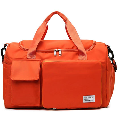 Foldable Large Capacity Travel Duffle Bag Carry-On Gym Weekender Bag with Shoe Compartment