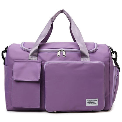 Foldable Large Capacity Travel Duffle Bag Carry-On Gym Weekender Bag with Shoe Compartment