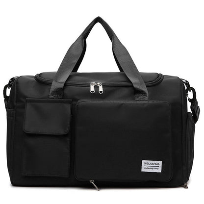 Foldable Large Capacity Travel Duffle Bag Carry-On Gym Weekender Bag with Shoe Compartment