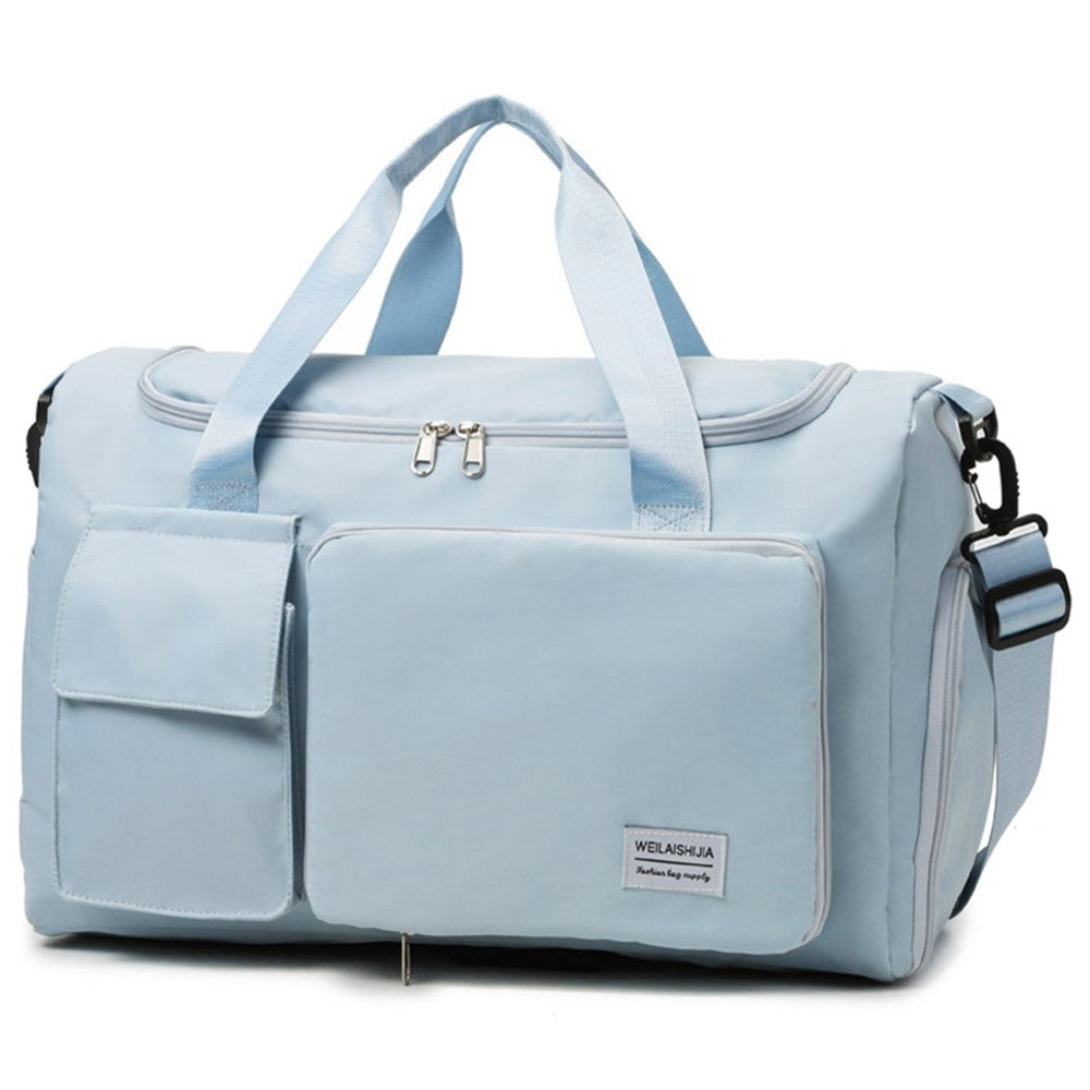 Foldable Large Capacity Travel Duffle Bag Carry-On Gym Weekender Bag with Shoe Compartment