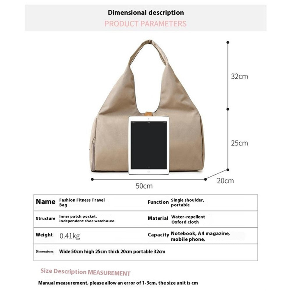 BED-647 Wet and Dry Separation Fitness Yoga Bag Oxford Cloth Travel Tote Bag