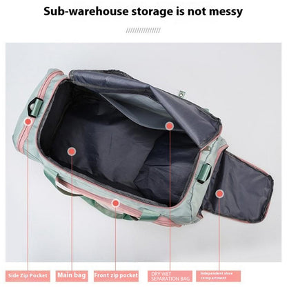 BED-958 Large Capacity Oxford Cloth Fitness Backpack Tote Crossbody Bag Travel Luggage Bag