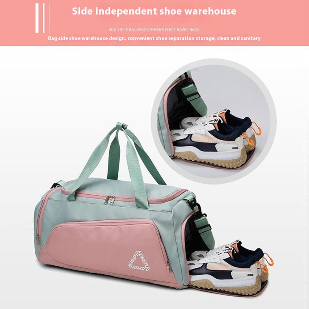 BED-958 Large Capacity Oxford Cloth Fitness Backpack Tote Crossbody Bag Travel Luggage Bag