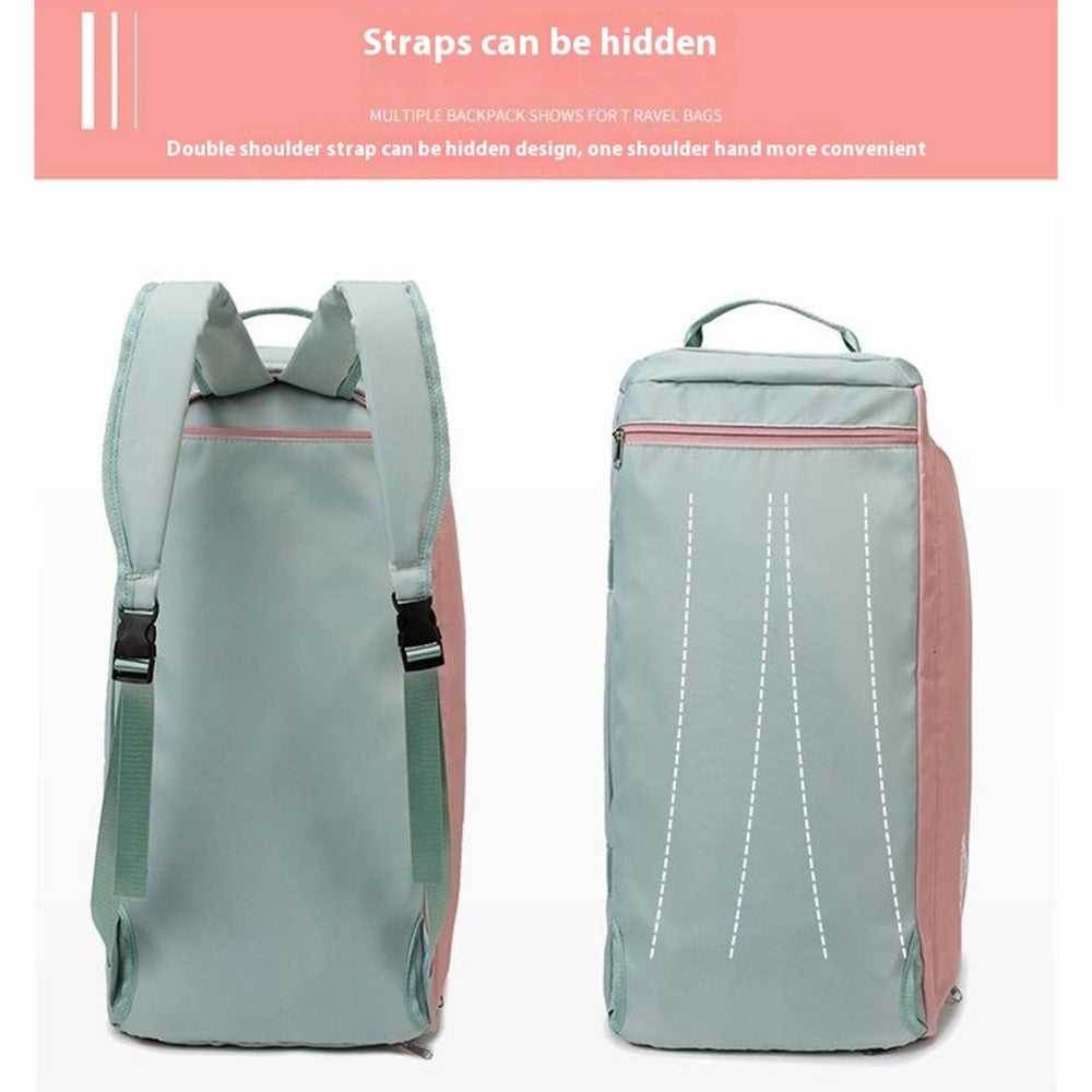 BED-958 Large Capacity Oxford Cloth Fitness Backpack Tote Crossbody Bag Travel Luggage Bag