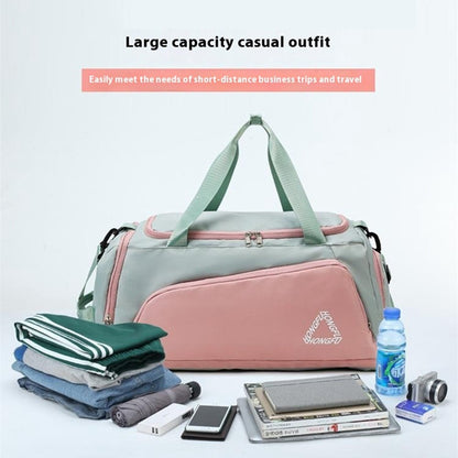 BED-958 Large Capacity Oxford Cloth Fitness Backpack Tote Crossbody Bag Travel Luggage Bag