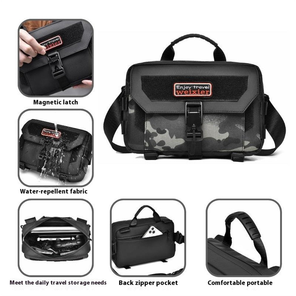 WEIXIER D404 Men Waterproof Crossbody Bag with Magnetic Buckle Tripod Carrying Travel Single Shoulder Bag