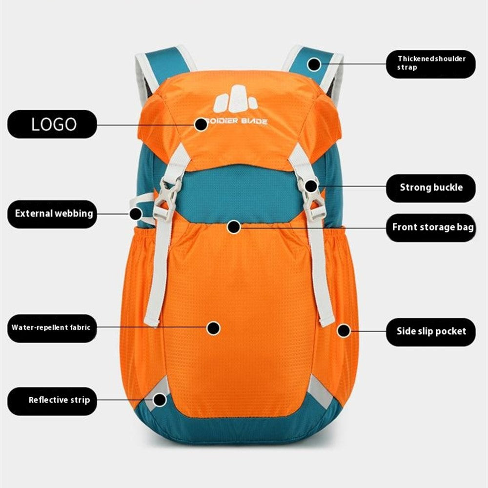 SOLDIER BLADE 2451 Lightweight Nylon Travel Backpack Foldable Waterproof Hiking Camping Daypack