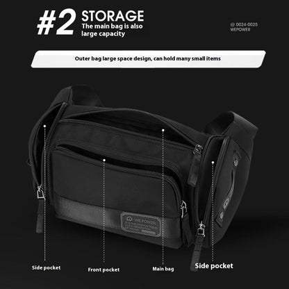 WEPOWER 1863 Outdoor Sports Waist Bag for Men Waterproof Multifunctional Crossbody Pack with Quick Release Buckle
