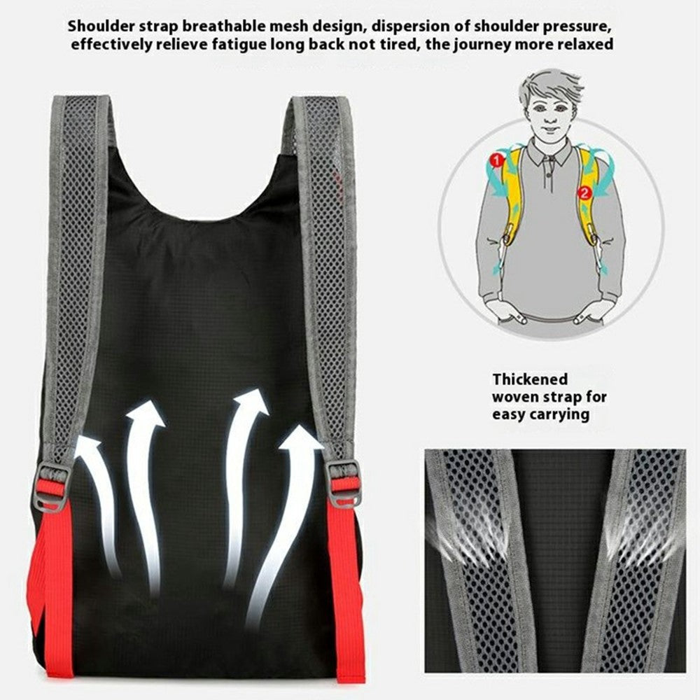 VANAHEIMR 608 Outdoor Foldable Backpack for Hiking Travel Waterproof Nylon Lightweight Daypack with Storage Bag