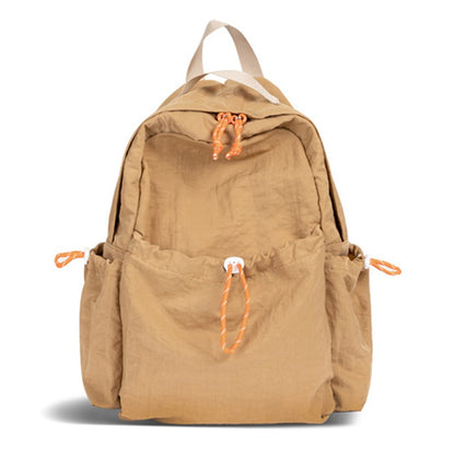 NL1116 Lightweight Nylon Backpack for Students Solid Color Outdoor Sports Waterproof Rucksack