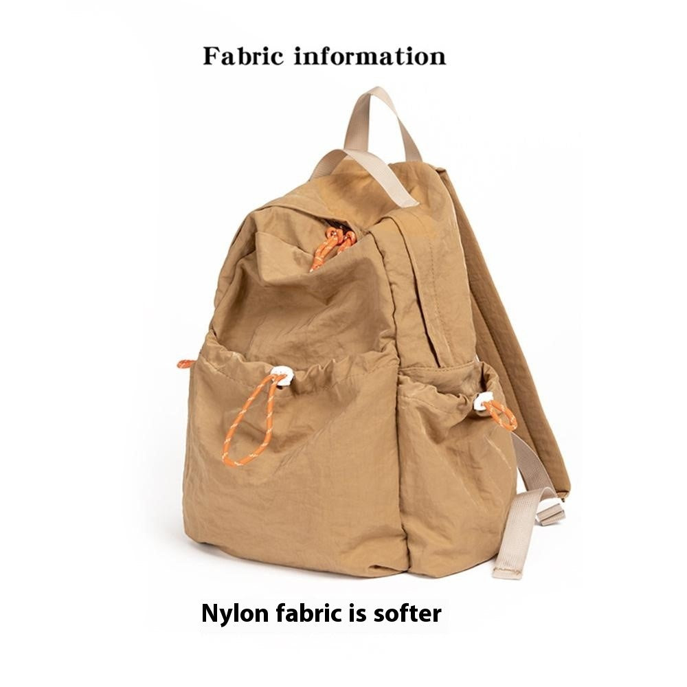 NL1116 Lightweight Nylon Backpack for Students Solid Color Outdoor Sports Waterproof Rucksack