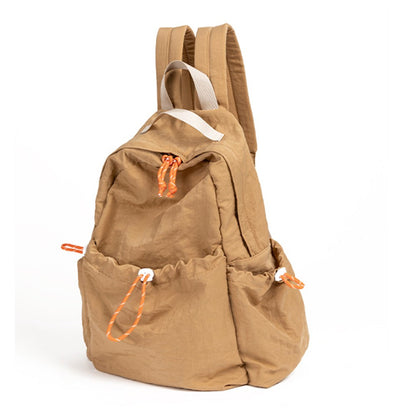 NL1116 Lightweight Nylon Backpack for Students Solid Color Outdoor Sports Waterproof Rucksack