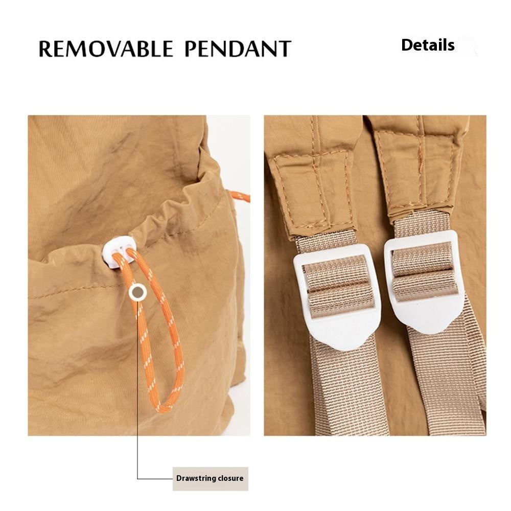 NL1116 Lightweight Nylon Backpack for Students Solid Color Outdoor Sports Waterproof Rucksack